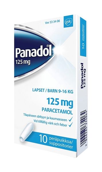 PANADOL 125 mg 10 kpl peräpuikko