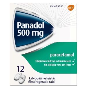 PANADOL 500 mg 12 fol tabl, kalvopääll