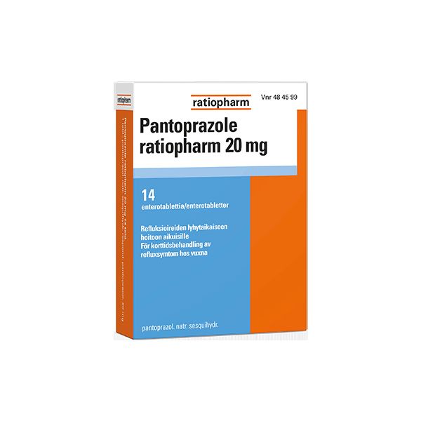 PANTOPRAZOLE RATIOPHARM 20 mg 14  enterotablettia
