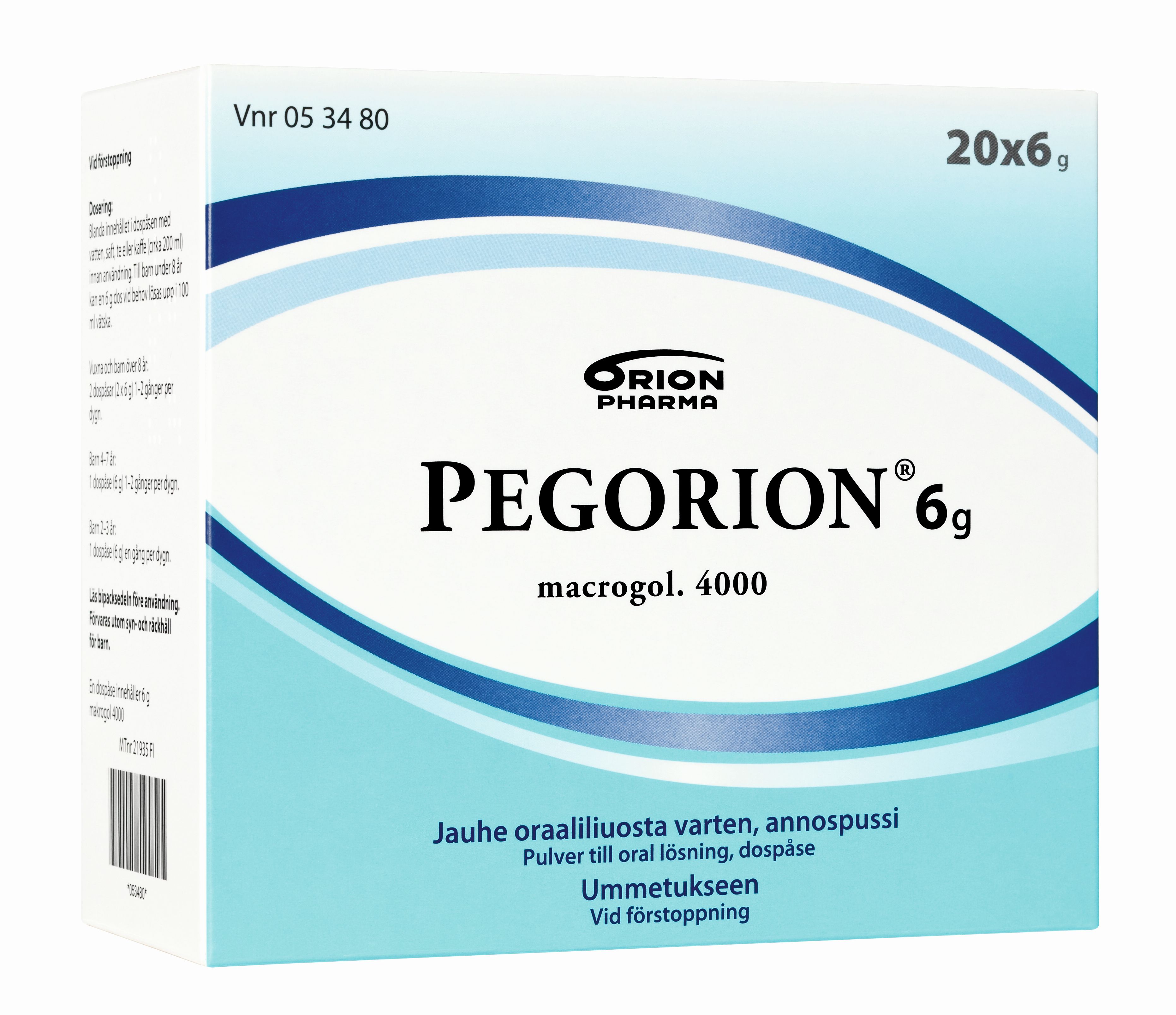 PEGORION 6 g 20x6 g jauhe oraaliliuosta varten, annospussi
