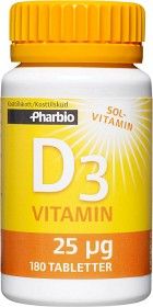 Pharbio Vitamiini D3, 180 kpl