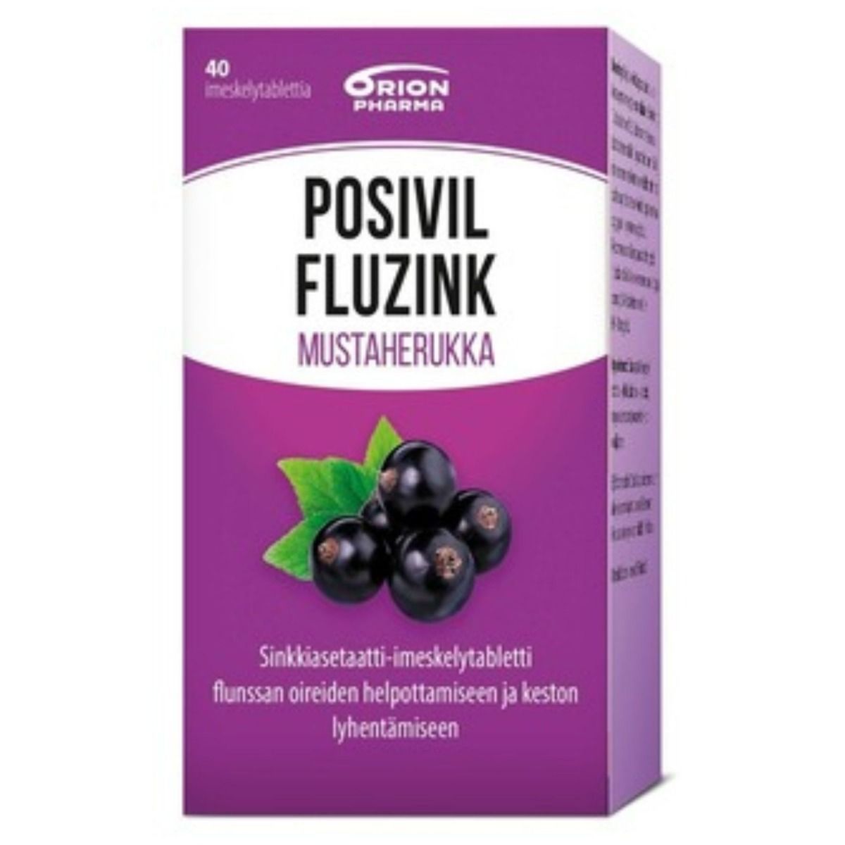 Posivil FluZink mustaherukka 40 imeskelytabl