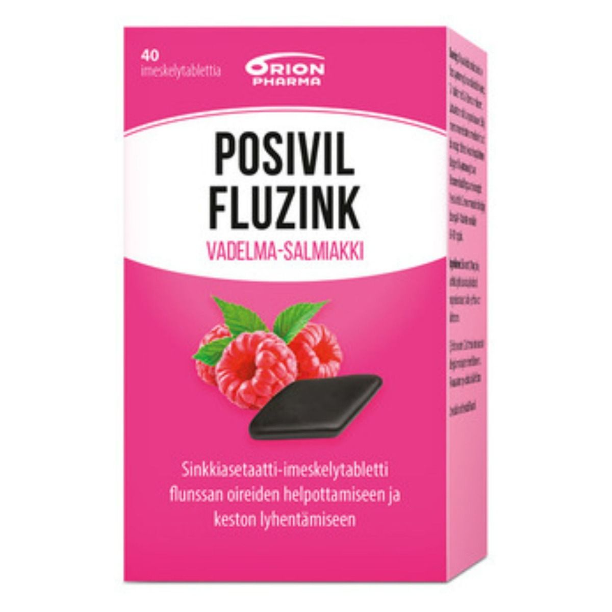 Posivil FluZink vadelma-salmiakki 40 imeskelytabl