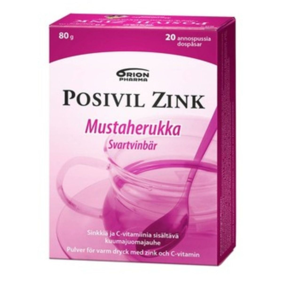 Posivil Zink mustaherukka kuumajuomajauhe 20 pss