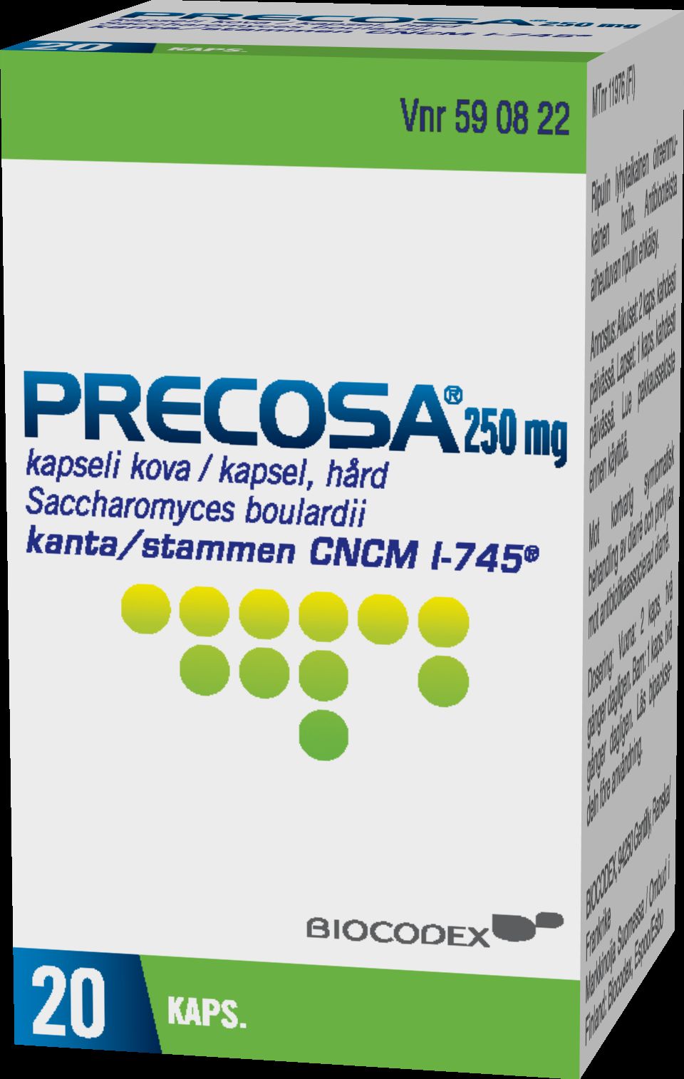 PRECOSA 250 mg 20 kpl kaps, kova