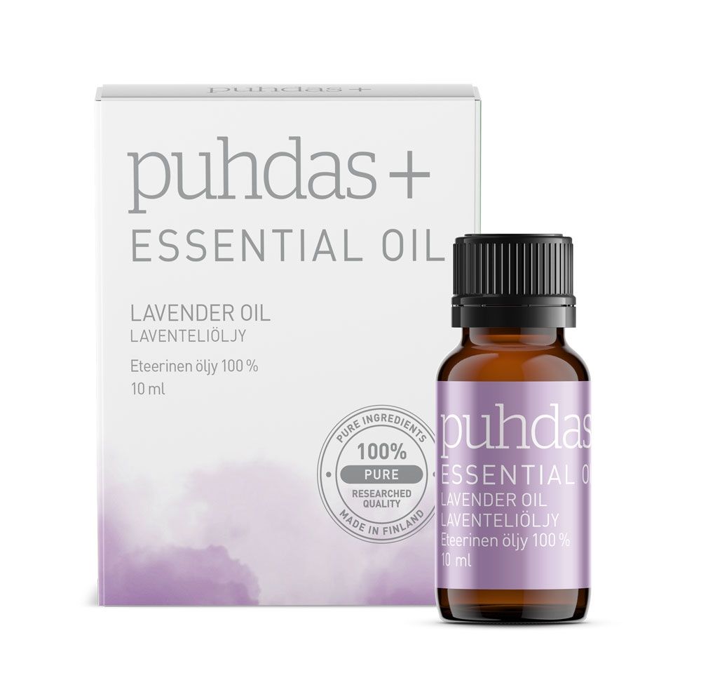 Puhdas+ 100 % Premium essential oil laventeliöljy, 10 ml