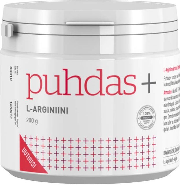 Puhdas+ kasviperäinen L-Arginiini, 200 g