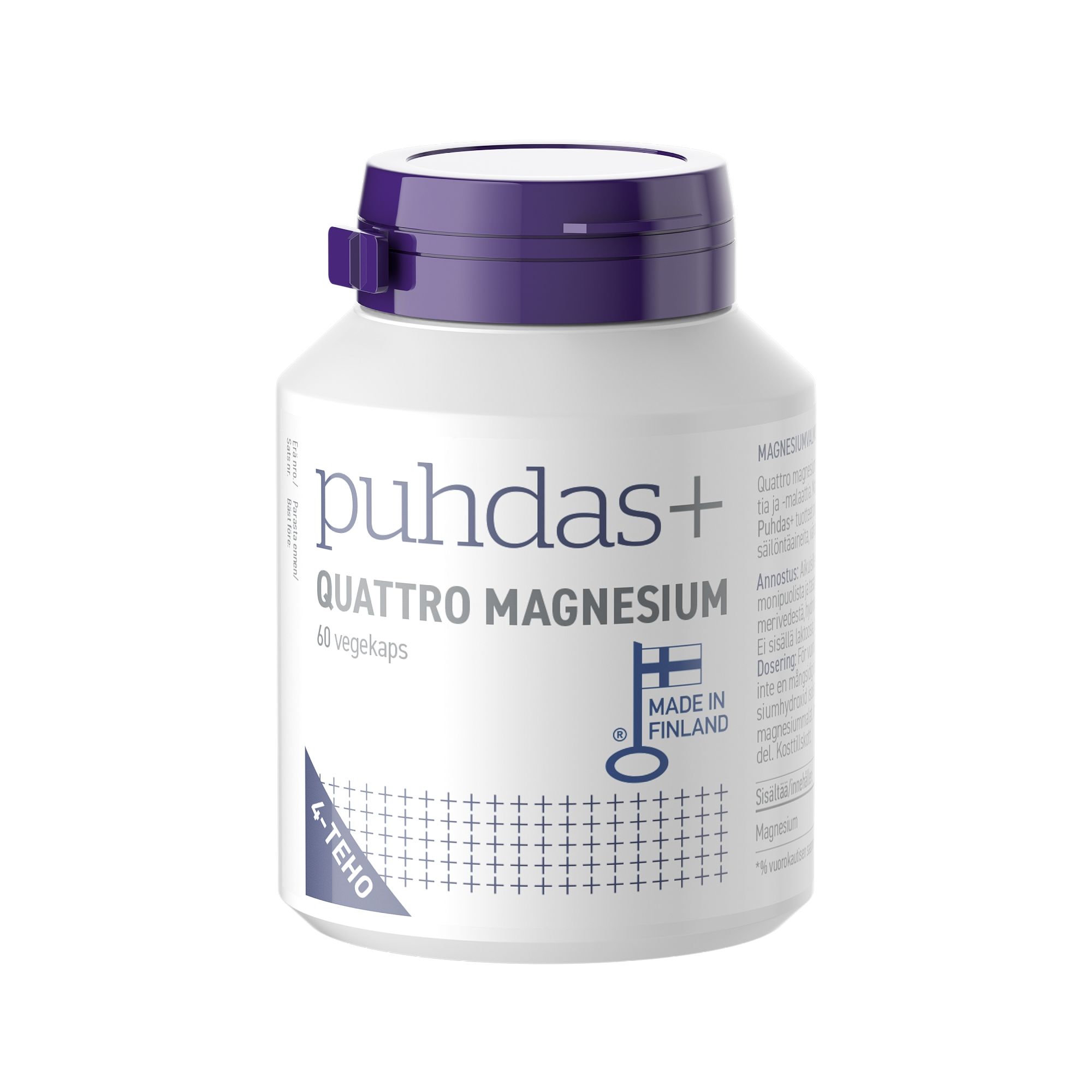 Puhdas+ Quattro Magnesium, 60 vegekaps