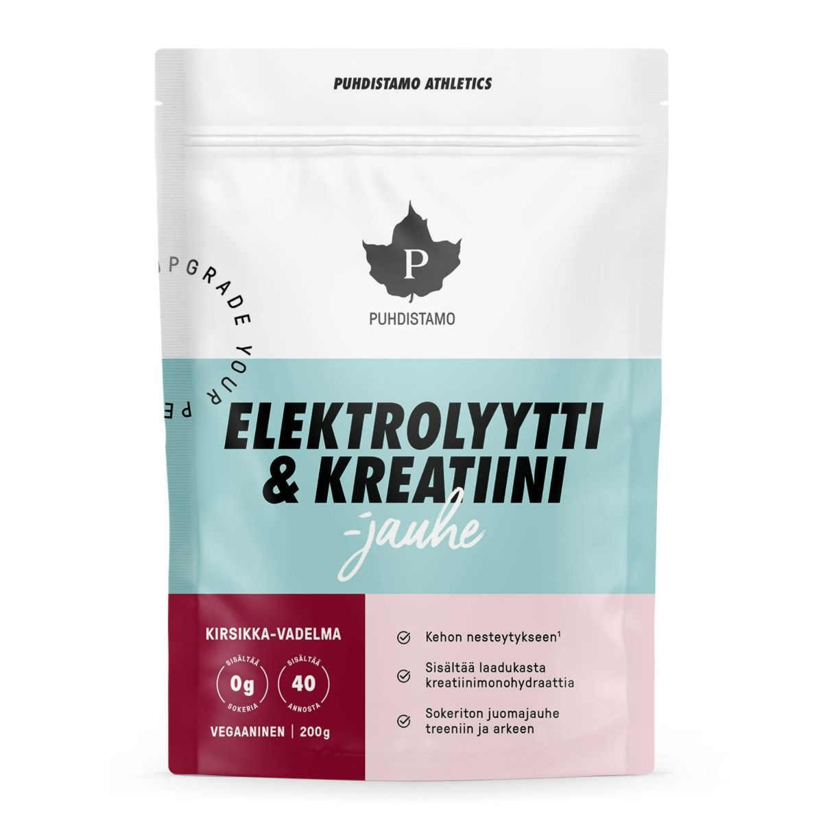 Puhdistamo Elektrolyytti & Kreatiini -jauhe Kirsikka-Vadelma 200 g