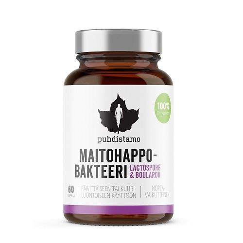 Puhdistamo Maitohappobakteeri Lactospore & Boulardii, 60 kaps.