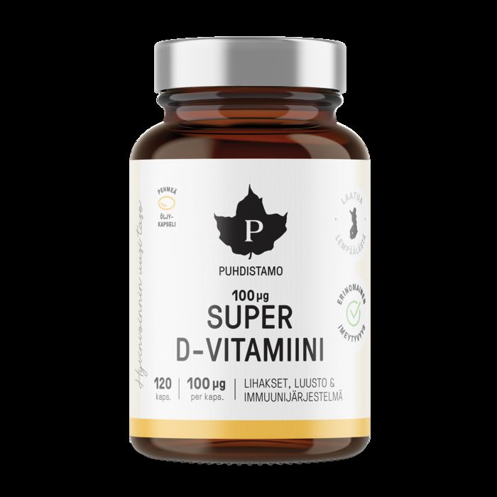 Puhdistamo Super D-vitamiini 100 µg, 120 kaps