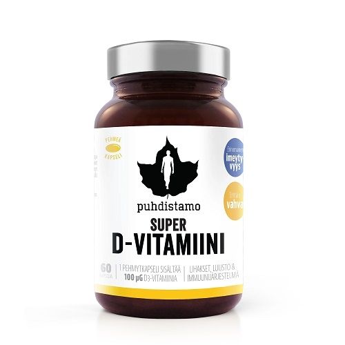 Puhdistamo Super D-vitamiini 100 µg, 60 kaps.