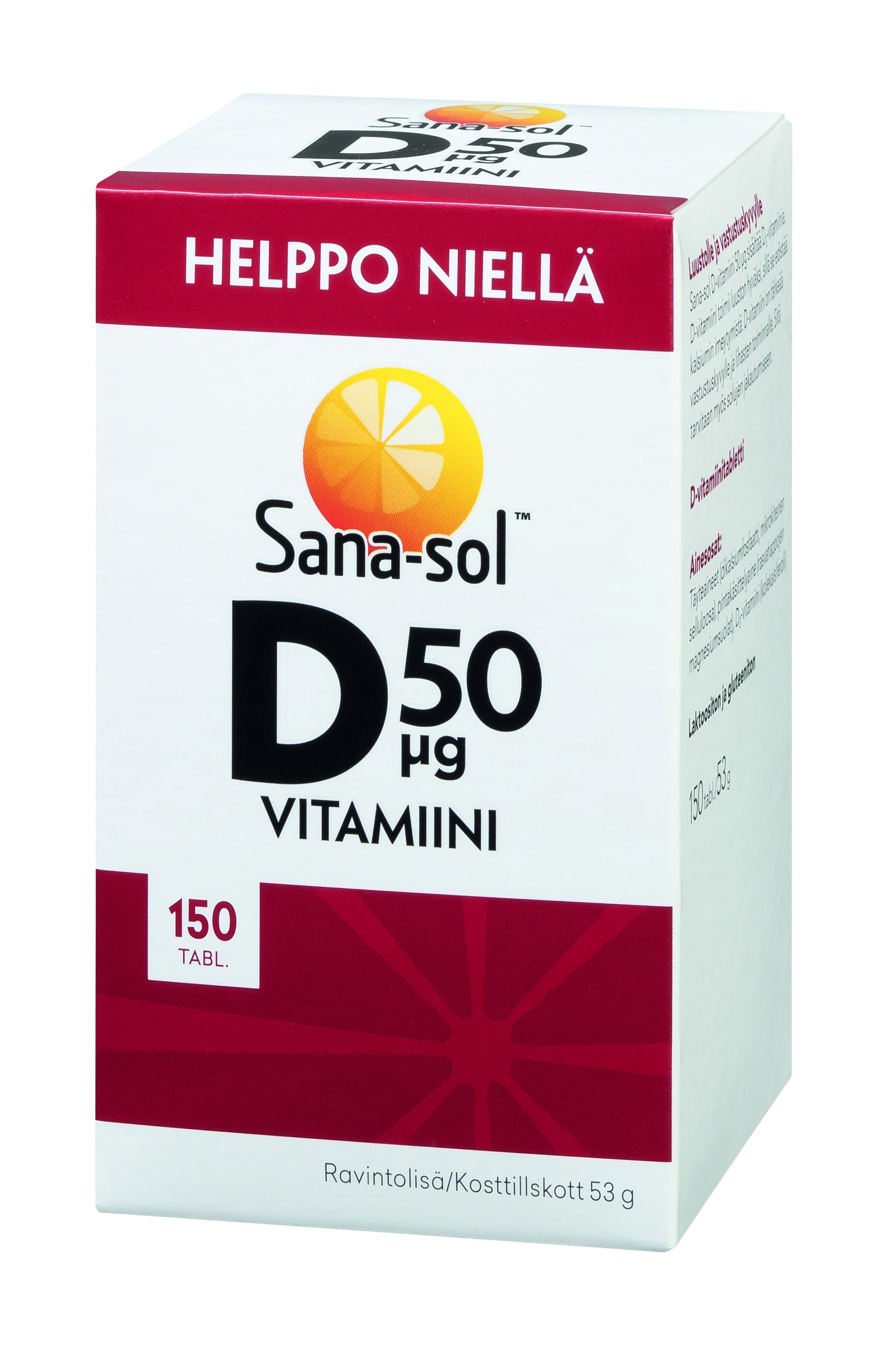Sana-sol D-vitamiini 50µg, 150 tabl
