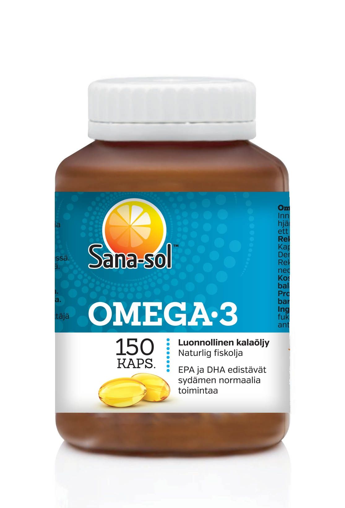 Sana-sol Omega-3 kalaöljyvalmiste, 150 kaps