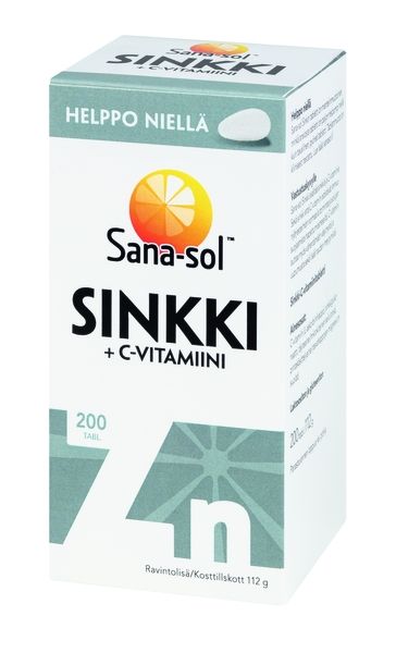 Sana-Sol Sinkki + C-vitamiini, 200 tabl