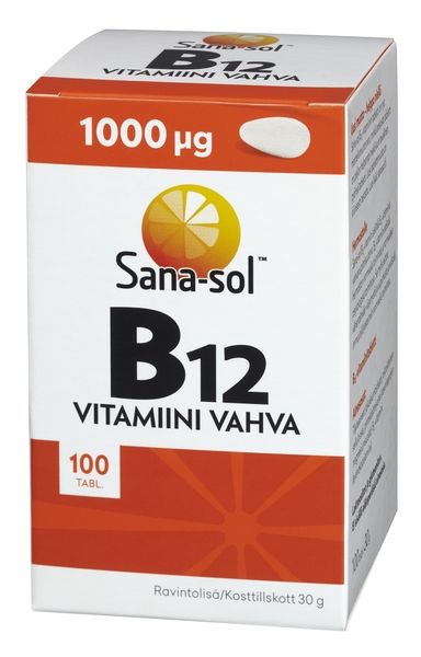Sana-sol Vahva B12-vitamiini 1000µg, 100 tabl