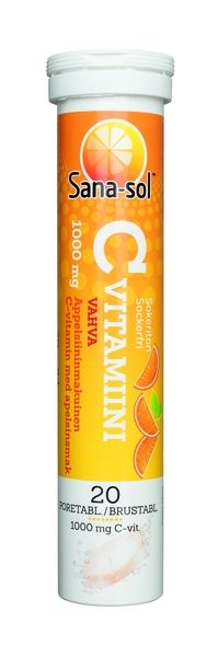 Sana-sol vahva C-vitamiini 1000 mg appelsiini, 20 poretabl