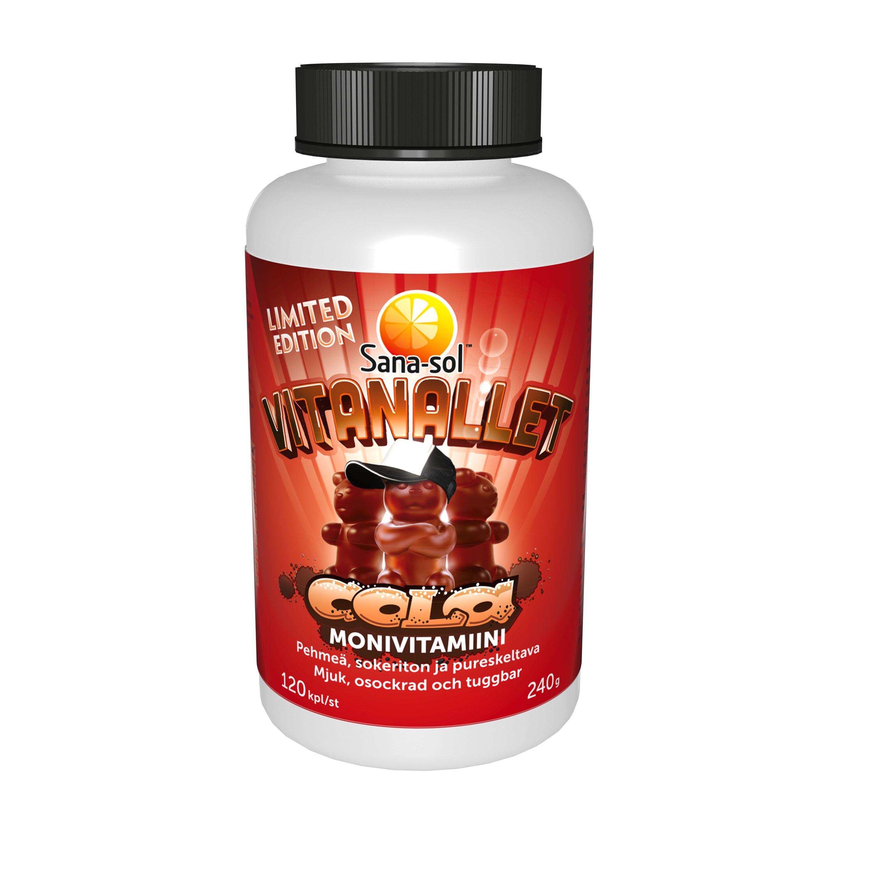 Sana-sol Vitanallet Cola monivitamiini lapsille 120 kpl