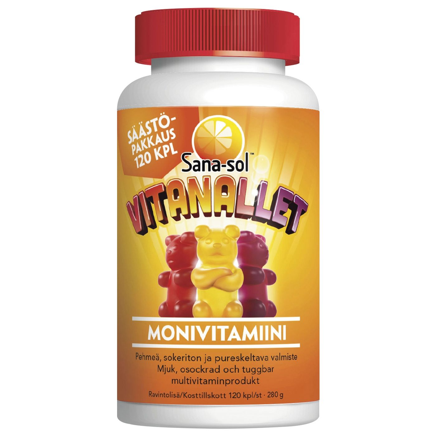 Sana-sol Vitanallet monivitamiini 120 kpl 