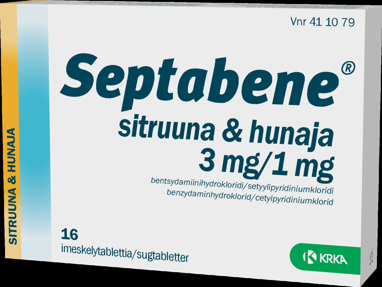 SEPTABENE SITRUUNA & HUNAJA 3/1 mg 16 imeskelytablettia