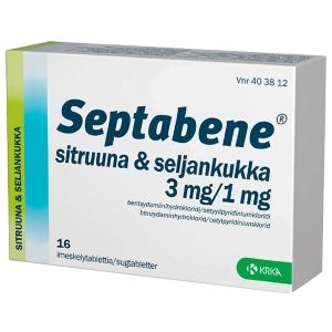 SEPTABENE SITRUUNA & SELJANKUKKA 3/1 mg 16 fol imeskelytabl