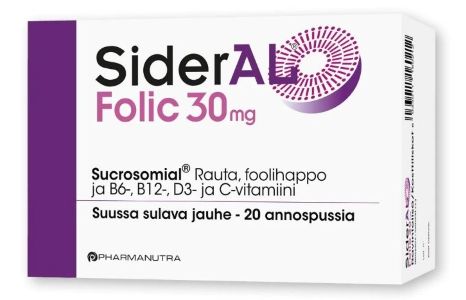 SiderAL Folic 30mg 20 pss