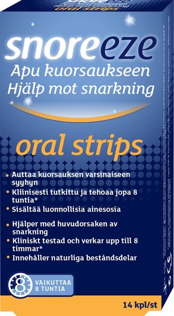 Snoreeze Oral Strips kuorsaukseen, 14 kpl