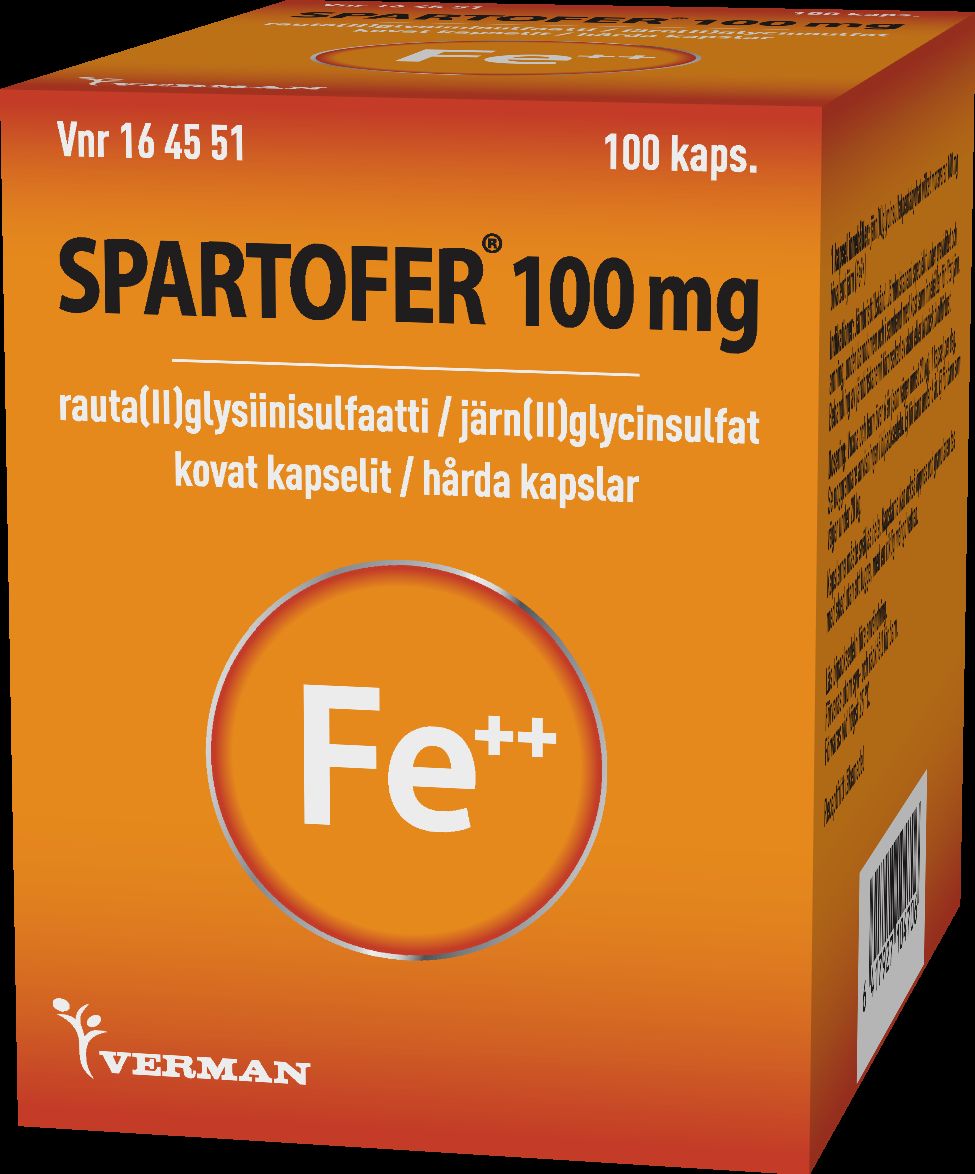 SPARTOFER 100 mg 100 fol kaps, kova