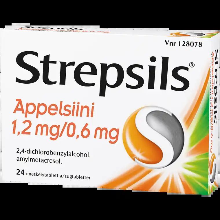 STREPSILS APPELSIINI 1,2/0,6 mg 24  imeskelytablettia
