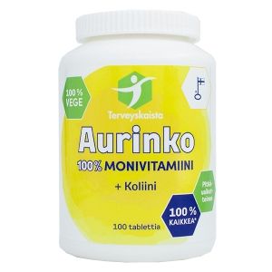 Terveyskaista Aurinko 100% Monivitamiini + Koliini 100 tabl