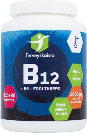Terveyskaista B12 + B6 + Foolihappo 150 tabl.