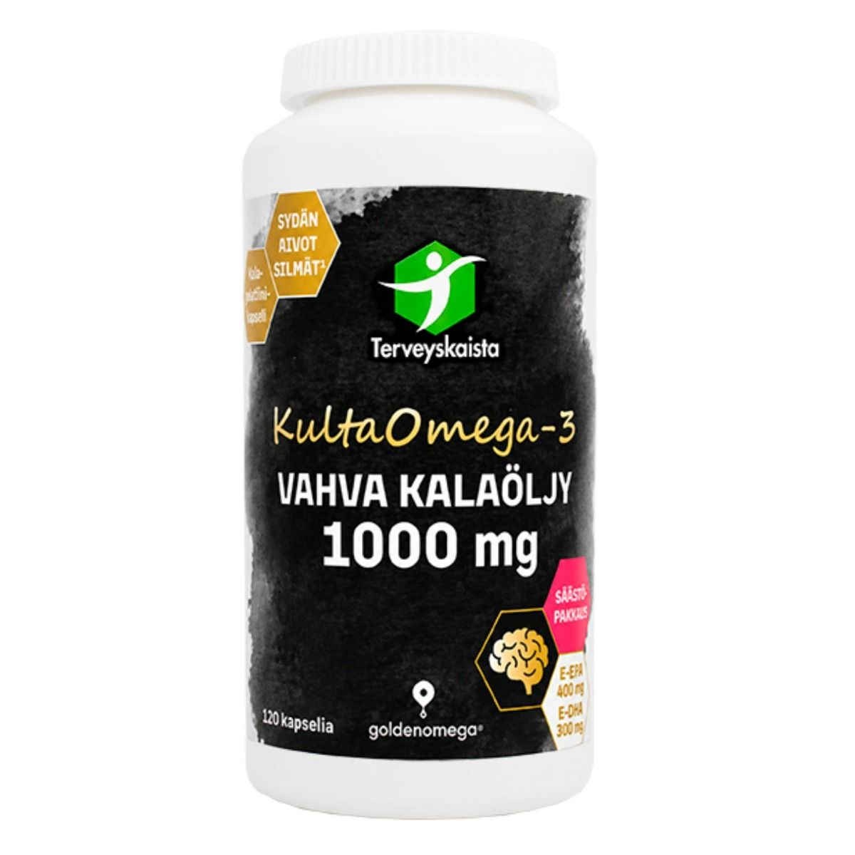 Terveyskaista KultaOmega-3 Vahva Kalaöljy 1000 mg 120 kaps