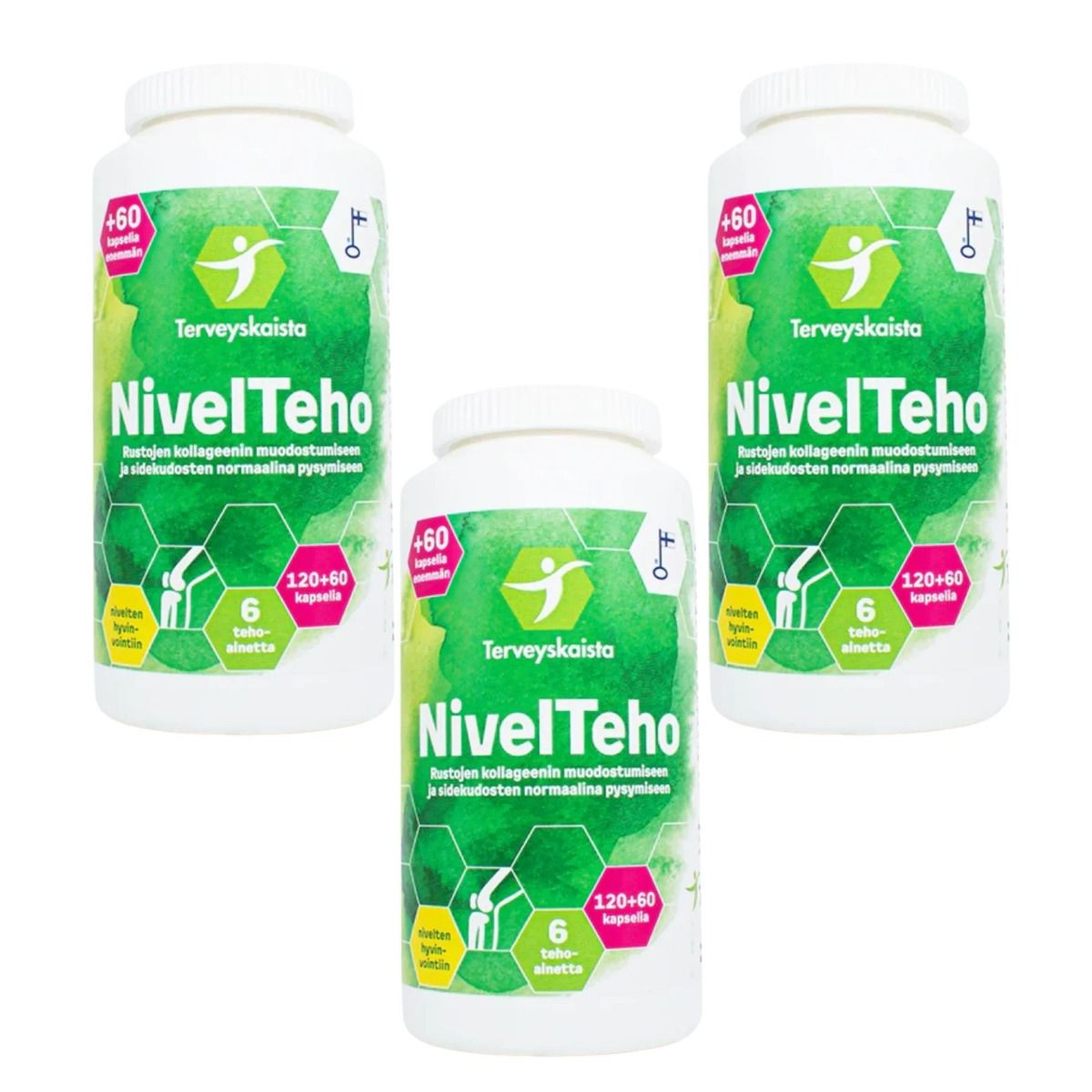Terveyskaista NivelTeho nivelten hyvinvointiin 180 kaps x 3 TRIPLAPAKKAUS