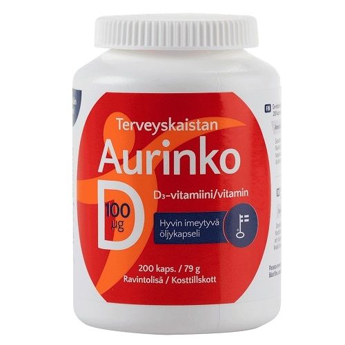 Terveyskaista Aurinko D 100 µg, 200 kaps