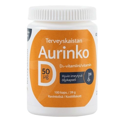 Terveyskaista Aurinko D 50 µg, 100 kaps