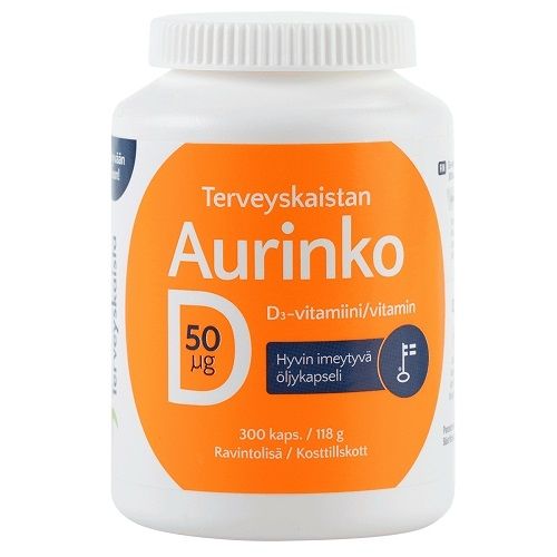 Terveyskaista Aurinko D 50 µg, 300 kaps