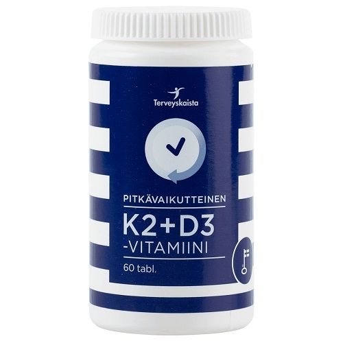 Terveyskaista K2 Pitkävaikutteinen K2+D3, 60 tabl 