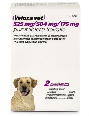 Veloxa vet 525 mg / 504 mg / 175 mg 2 fol purutabletti