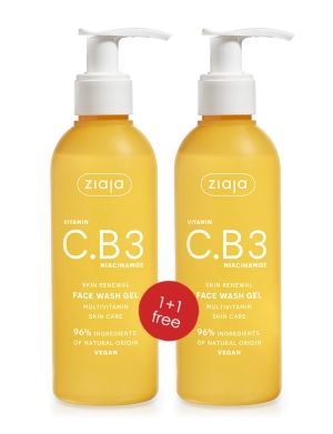 Ziaja C.B3 vitamiini puhdistusgeeli kasvoille 190 ml + 190 ml TUPLAPAKKAUS