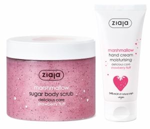 Ziaja Vaahtokarkki vartalokuorinta 300 ml + käsivoide 50 ml setti
