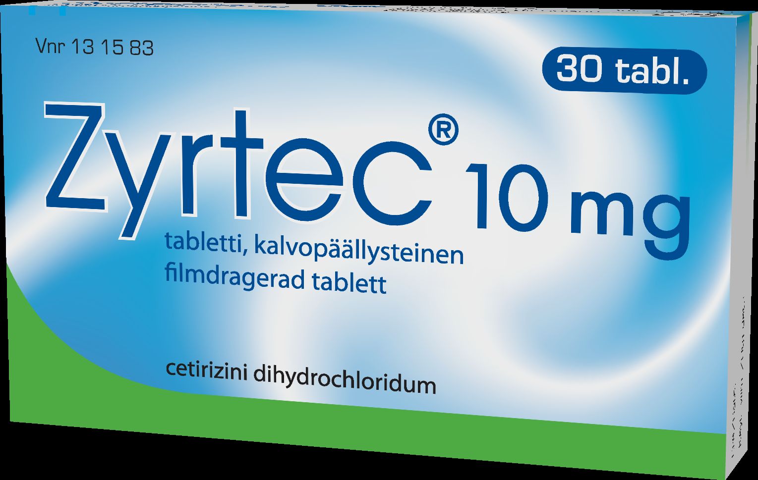 ZYRTEC 10 mg 30  tablettia, kalvopääll