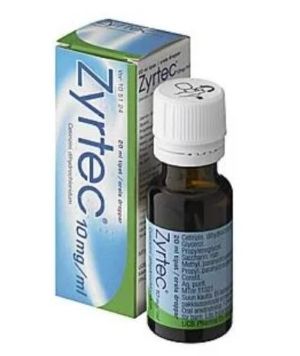 ZYRTEC 10 mg/ml 20 ml tipat, liuos